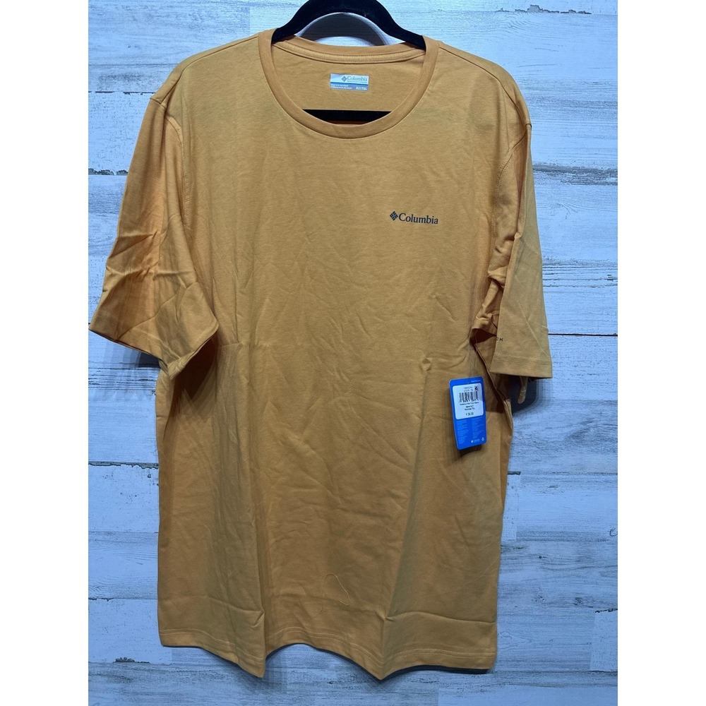 Columbia Thistletown Hills Mens XLT Yellow Omni-Wick Short Sleeve T-Shirt NWT